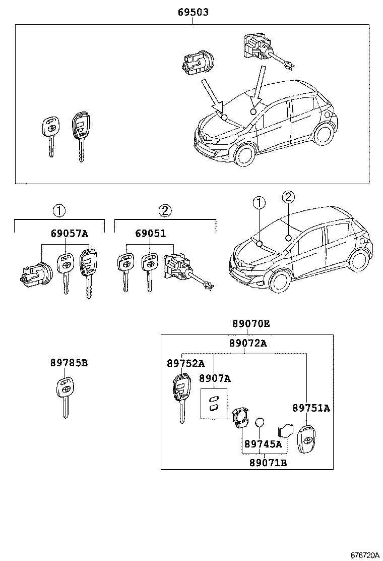 69005-52L50 CYLINDER SET, LOCK product image