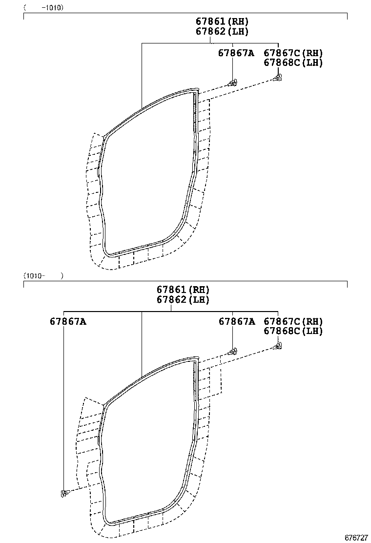 67635-58010 BRACKET, DOOR TRIM, NO.1 LH product image