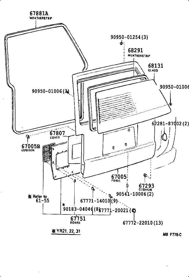 67005-28050 PANEL SUB-ASSY, BACK DOOR product image