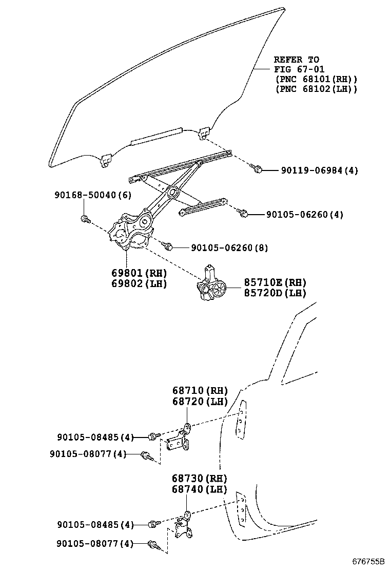 Toyota 85710-62010 MOTOR ASSY, POWER WINDOW REGULATOR, RH