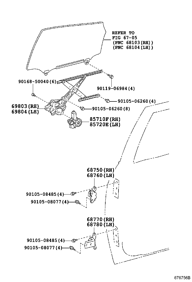 Toyota 85720-47070 MOTOR ASSY, POWER WINDOW REGULATOR, LH
