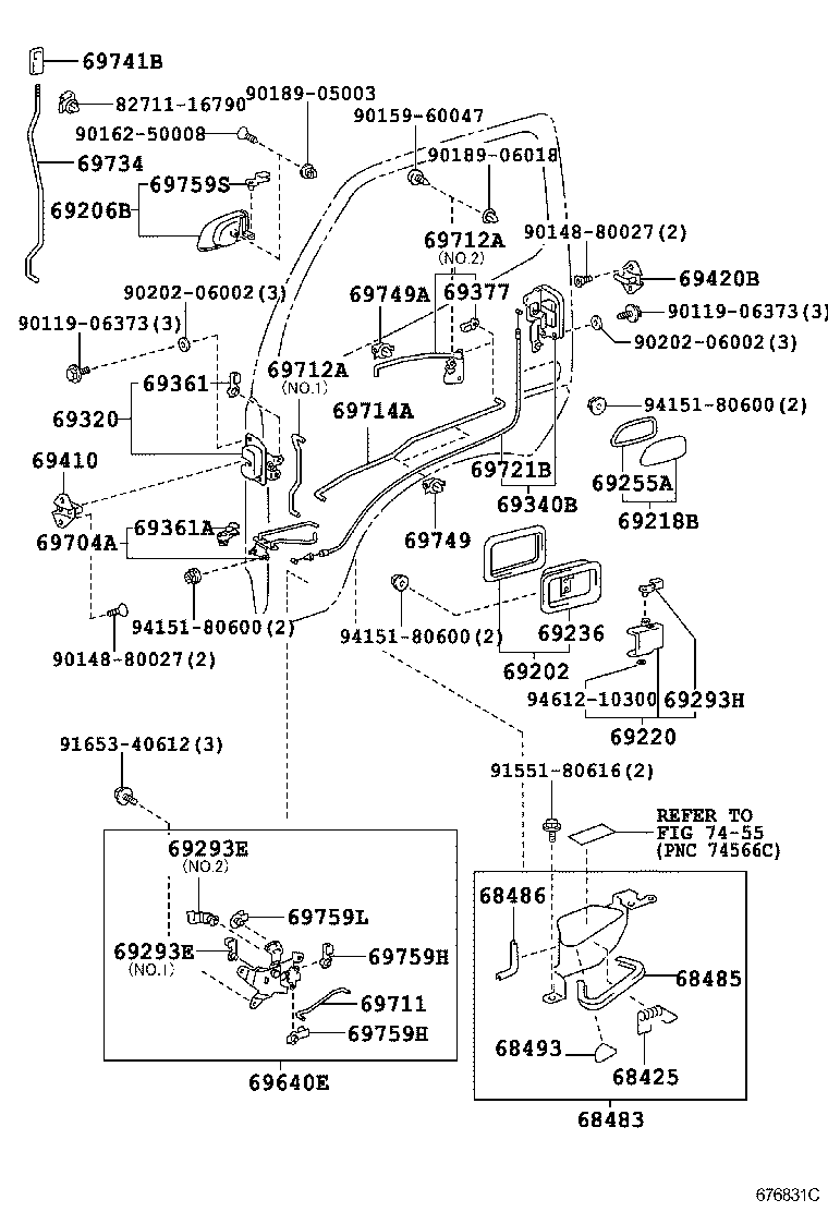 69320-37160 LOCK ASSY, FRONT DOOR, LH product image