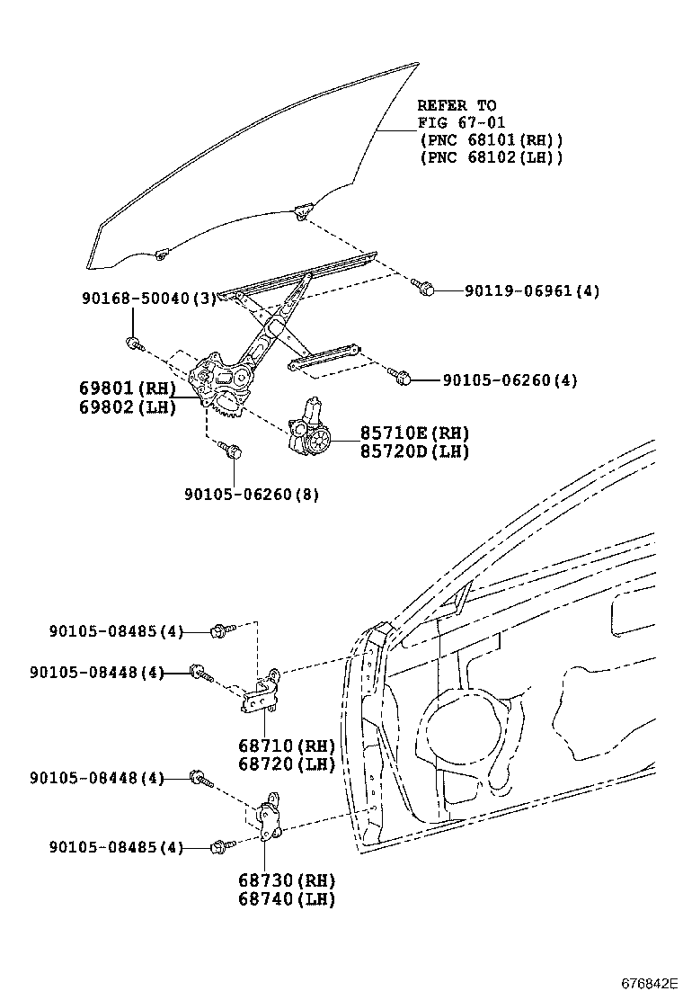 85720-42110 MOTOR ASSY, POWER WINDOW REGULATOR, LH product image
