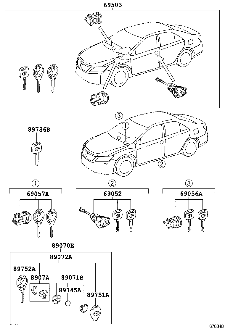 69005-33D40 CYLINDER SET, LOCK product image