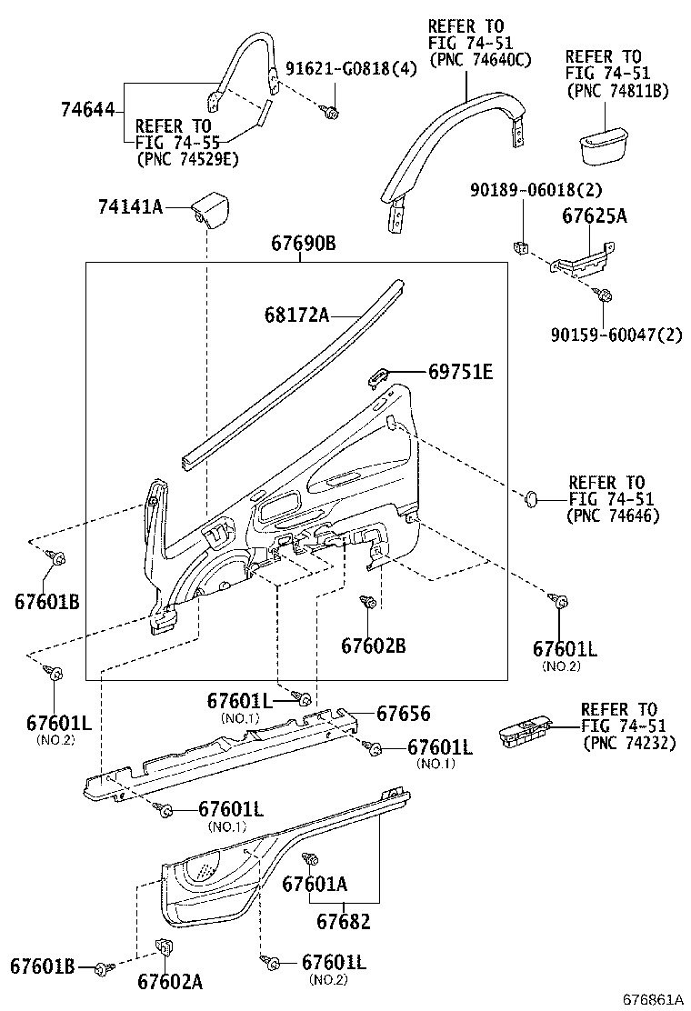 67002-37372 PANEL SUB-ASSY, FRONT DOOR, LH product image
