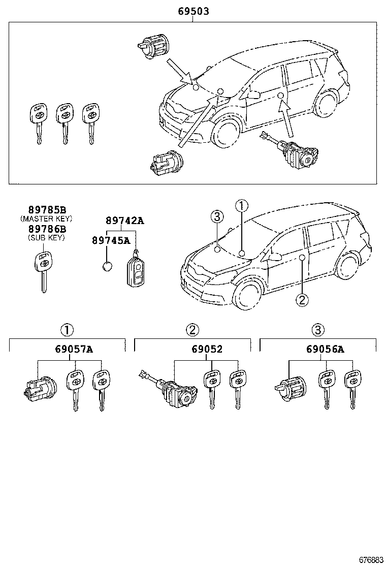 69005-0F090 CYLINDER SET, LOCK product image