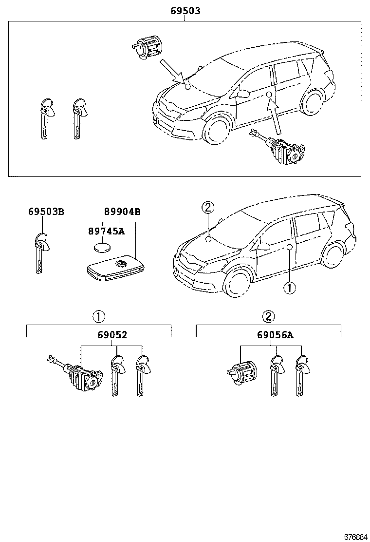 69005-0F090 CYLINDER SET, LOCK product image