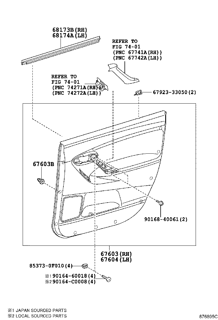67003-0F031 PANEL SUB-ASSY, REAR DOOR, RH product image