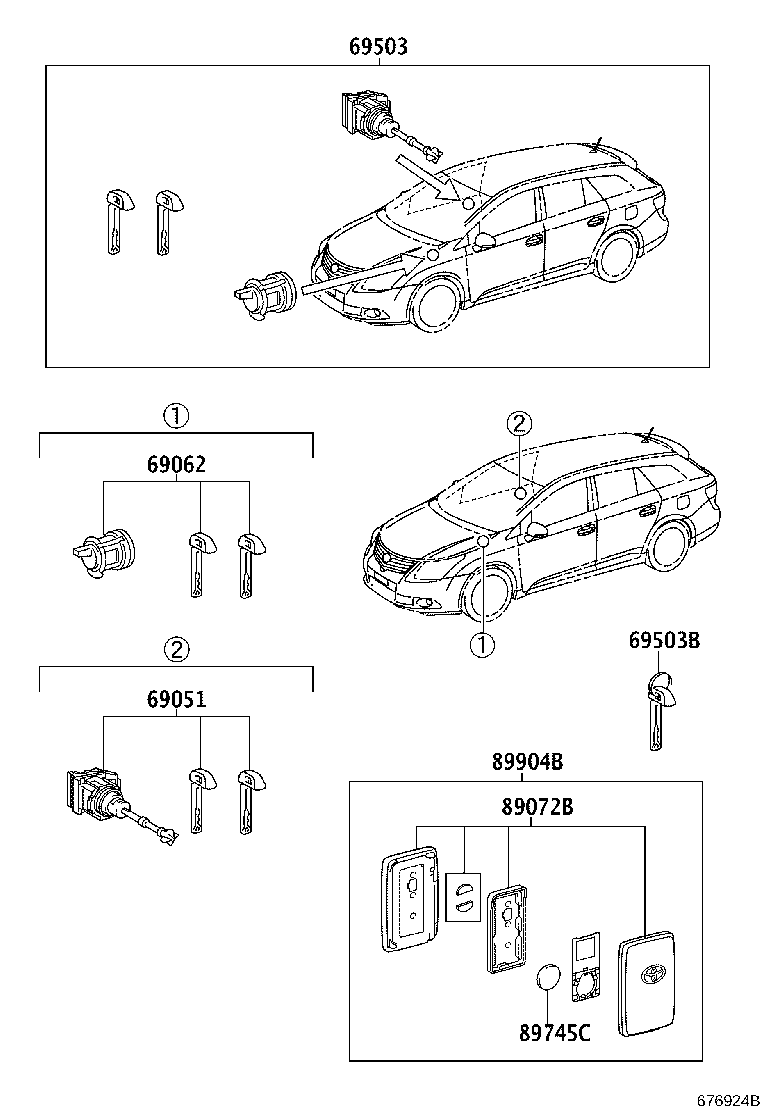 69005-05220 CYLINDER SET, LOCK product image
