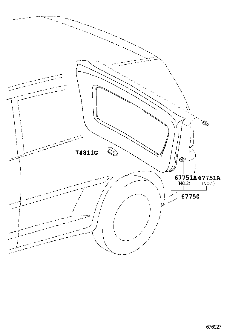67005-0K230 PANEL SUB-ASSY, BACK DOOR product image