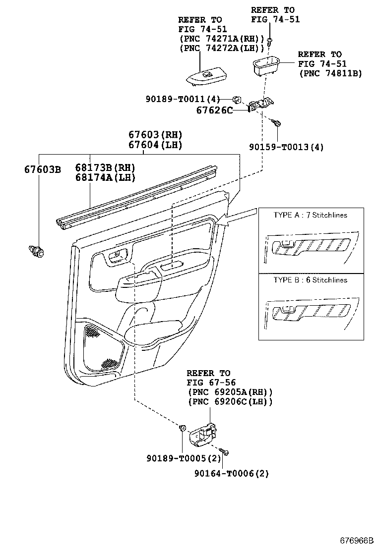 68103-0K101 GLASS SUB-ASSY, REAR DOOR, RH product image