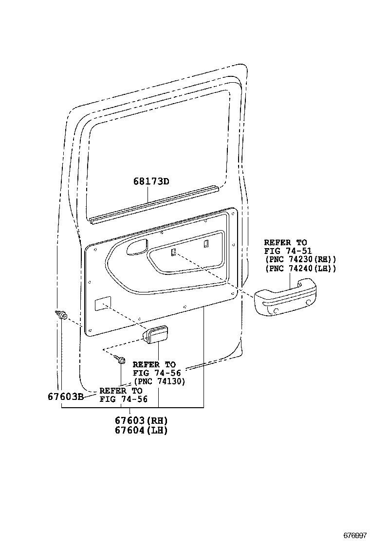 67003-37070 PANEL SUB-ASSY, REAR DOOR, RH product image