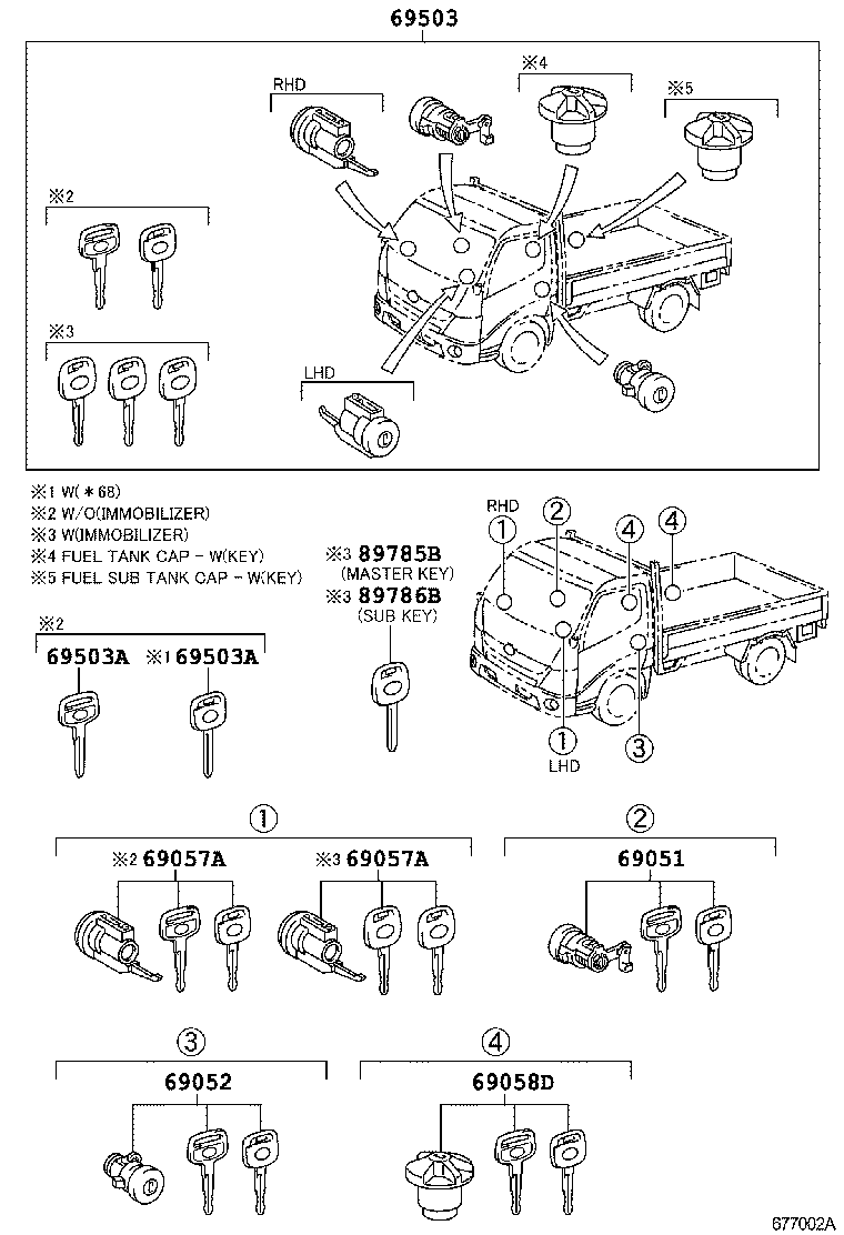 69005-37C60 CYLINDER SET, LOCK product image