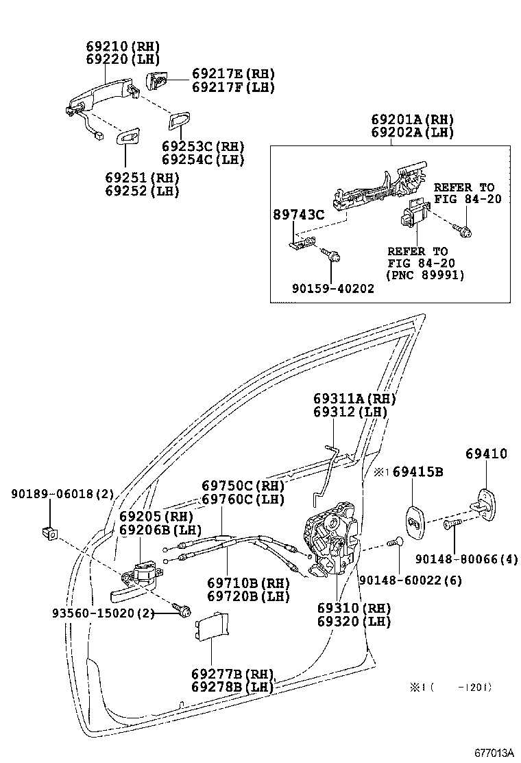 Toyota 69206-60150 HANDLE SUB-ASSY, FRONT DOOR INSIDE, LH