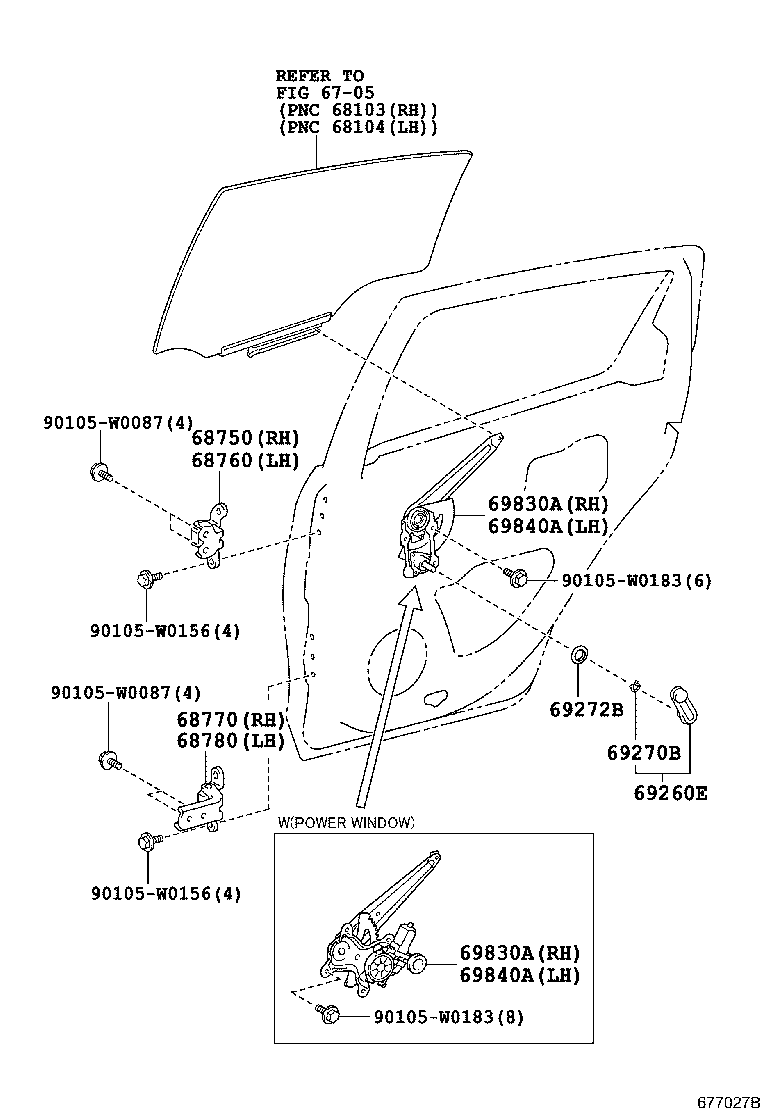 68780-0D070 HINGE ASSY, REAR DOOR, LOWER LH product image