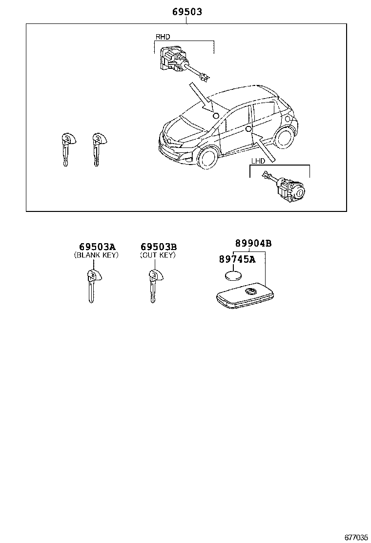 69005-0D480 CYLINDER SET, LOCK product image