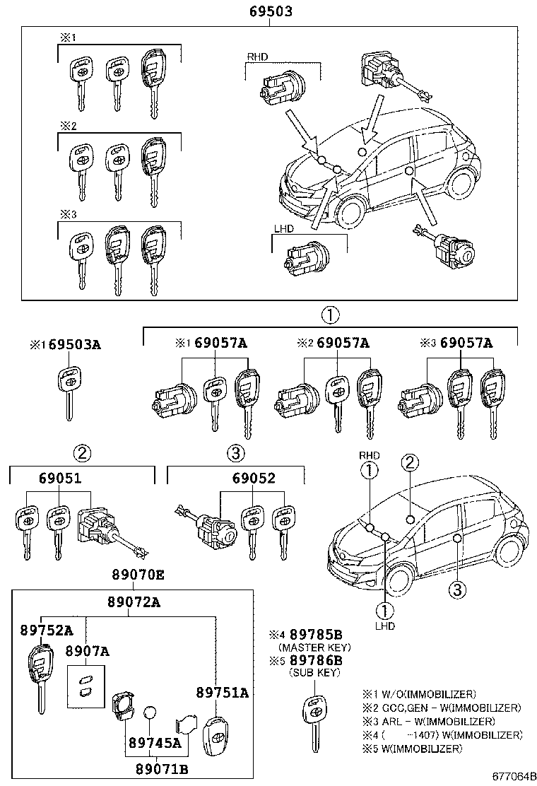 69005-52K80 CYLINDER SET, LOCK product image
