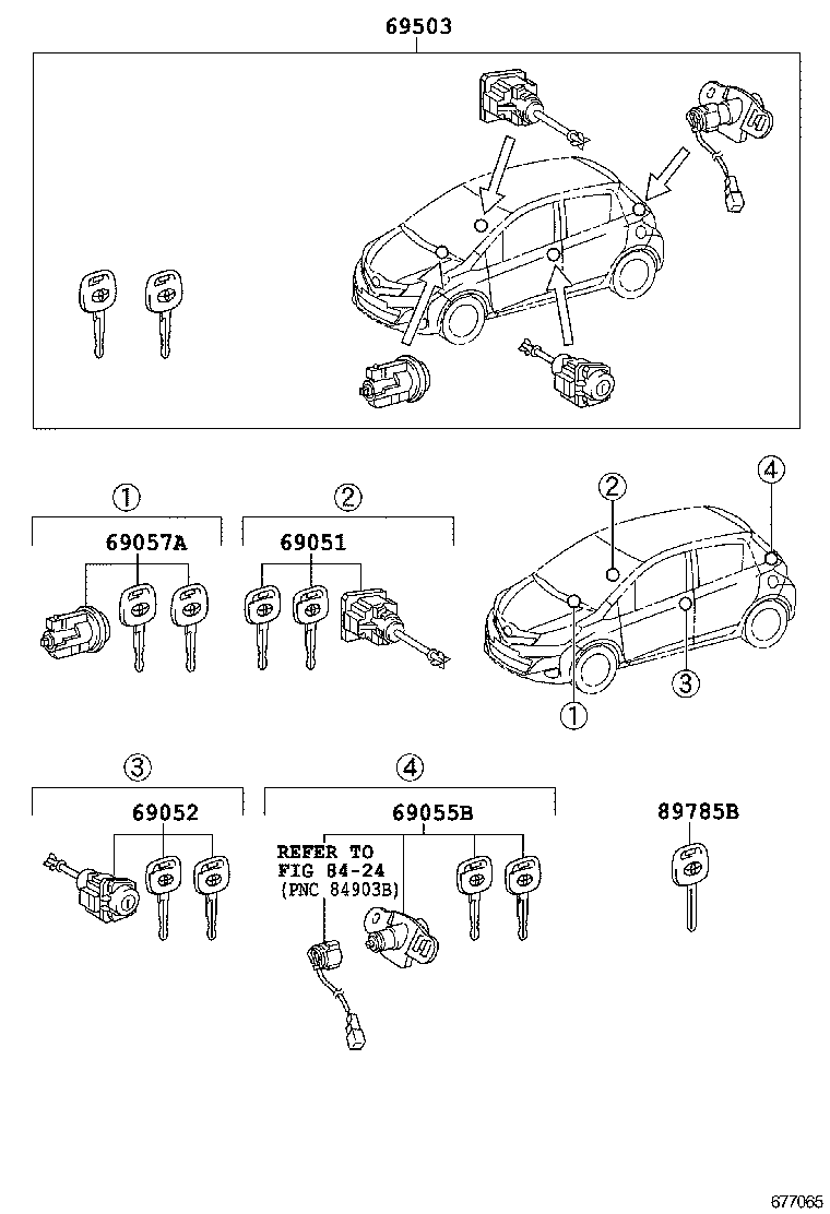 69005-52K40 CYLINDER SET, LOCK product image
