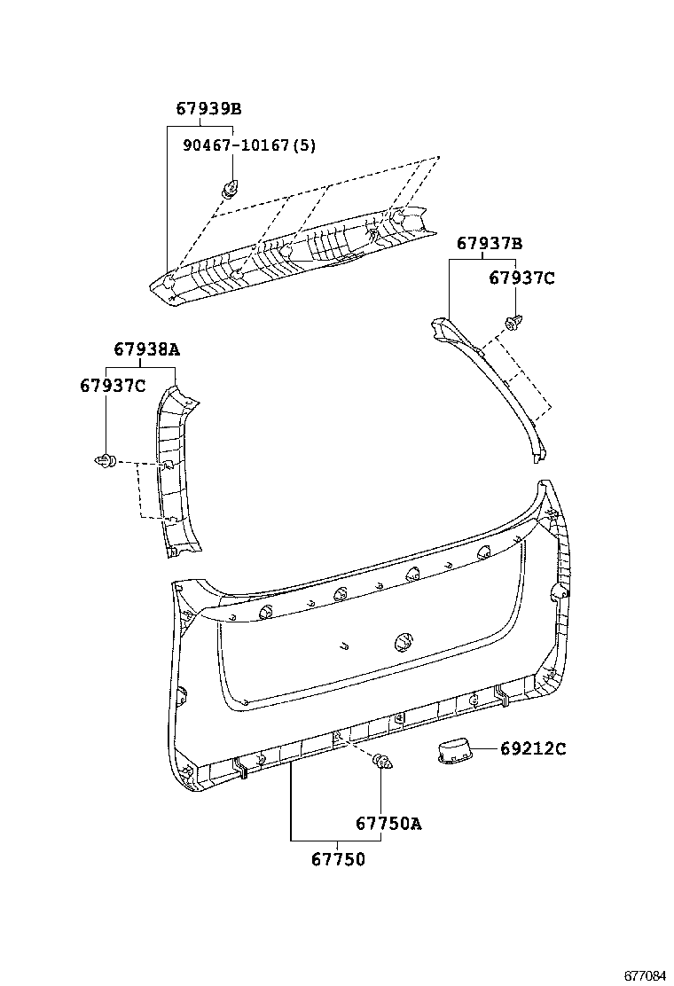 64819-08020 SPACER, BACK WINDOW GLASS, NO.2 product image