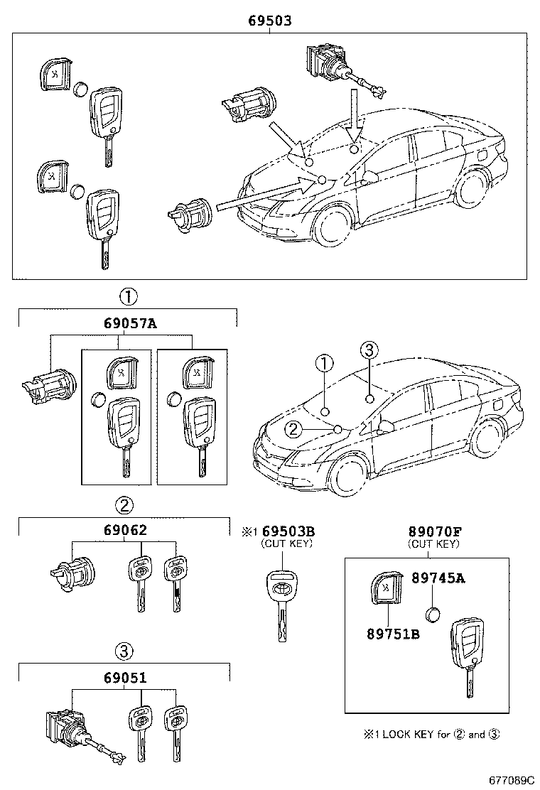 69005-05160 CYLINDER SET, LOCK product image