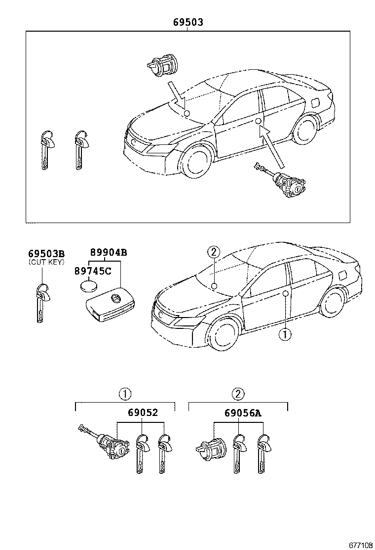 69005-06230 CYLINDER SET, LOCK product image