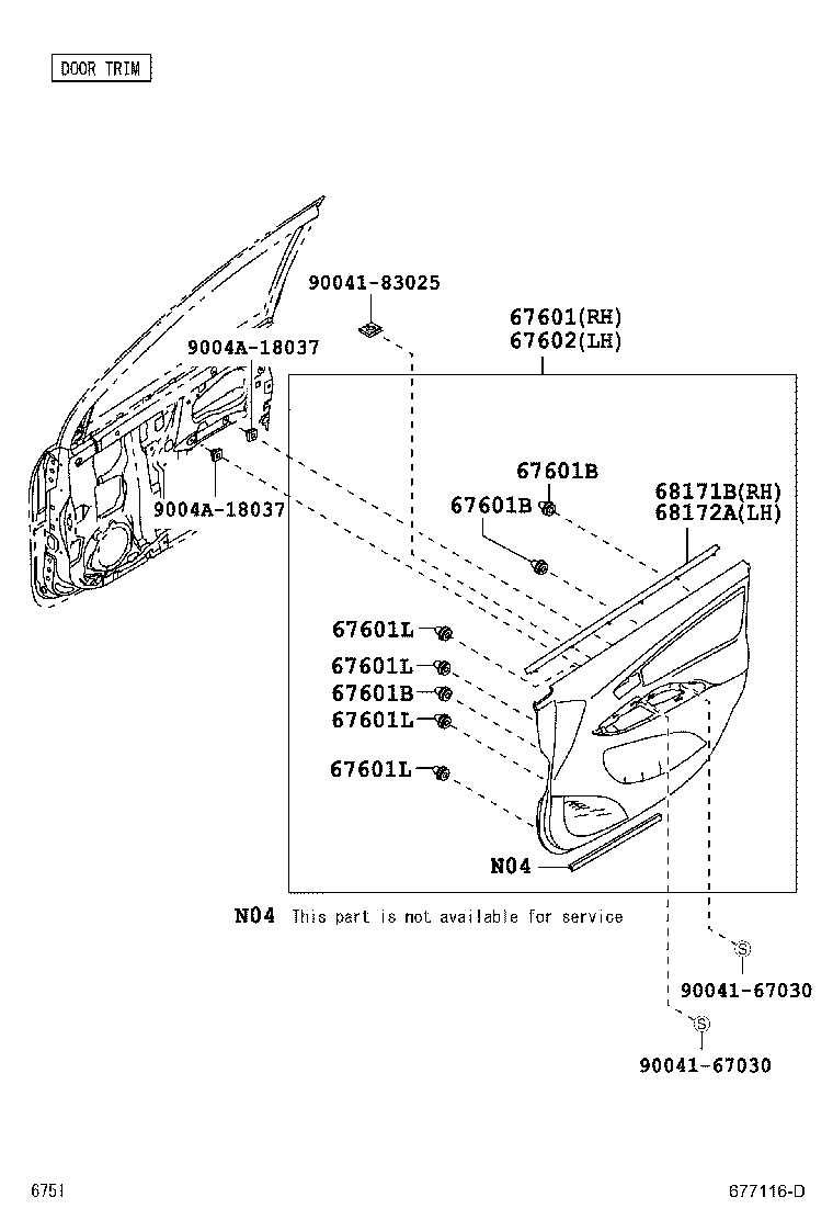 Toyota 67404-BZ090 FRAME SUB-ASSY, FRONT DOOR, REAR LOWER LH
