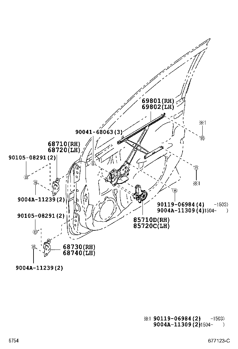 Toyota 85720-BZ041 MOTOR ASSY, POWER WINDOW REGULATOR, LH