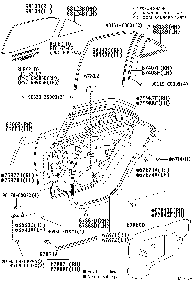 67003-06200 PANEL SUB-ASSY, REAR DOOR, RH product image