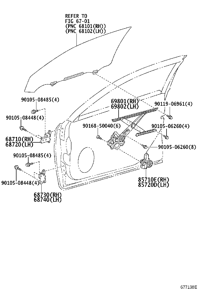 Toyota 85710-30480 MOTOR ASSY, POWER WINDOW REGULATOR, RH