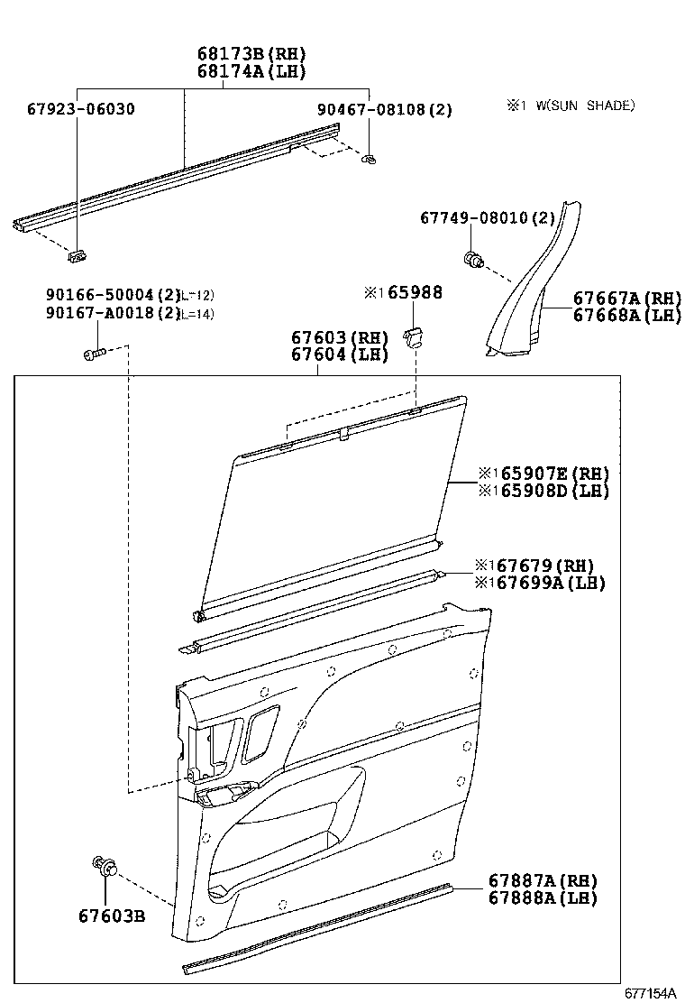 67004-08111 DOOR SUB-ASSY, SLIDE, LH product image
