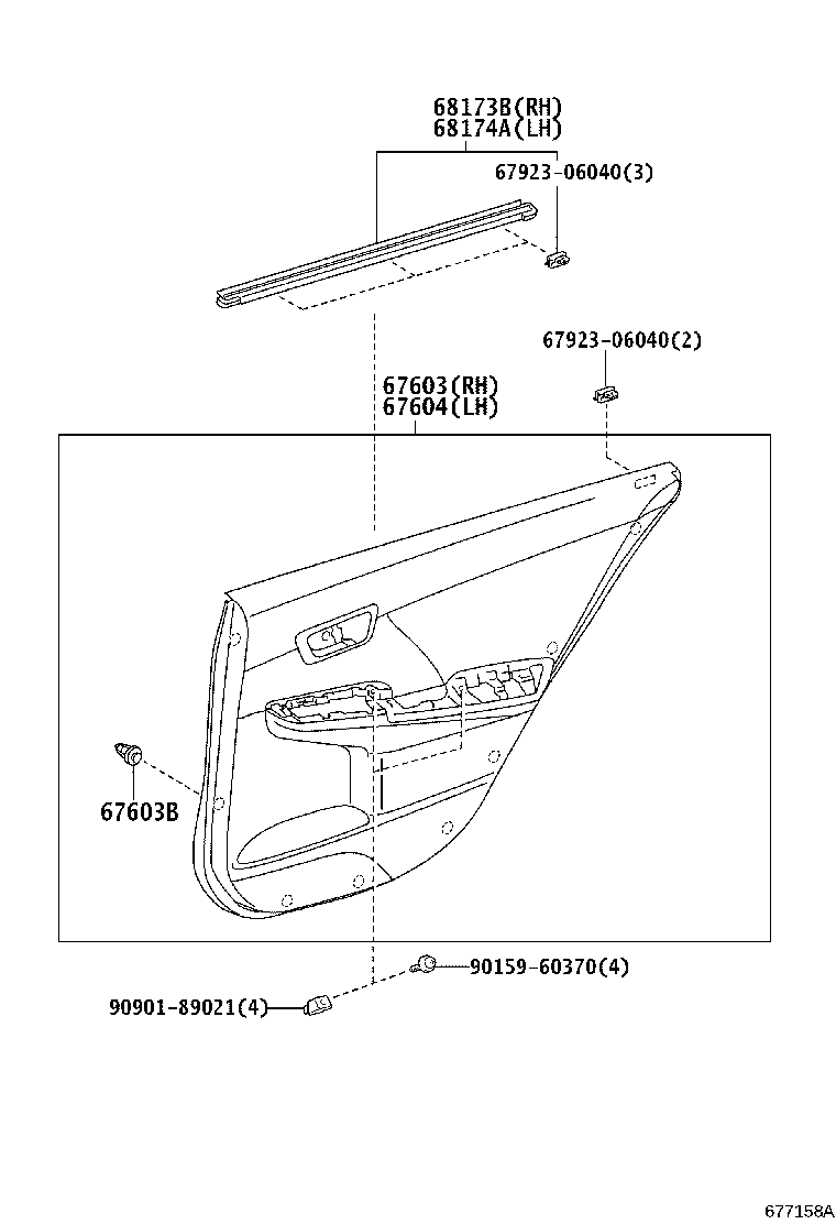 67003-06280 PANEL SUB-ASSY, REAR DOOR, RH product image