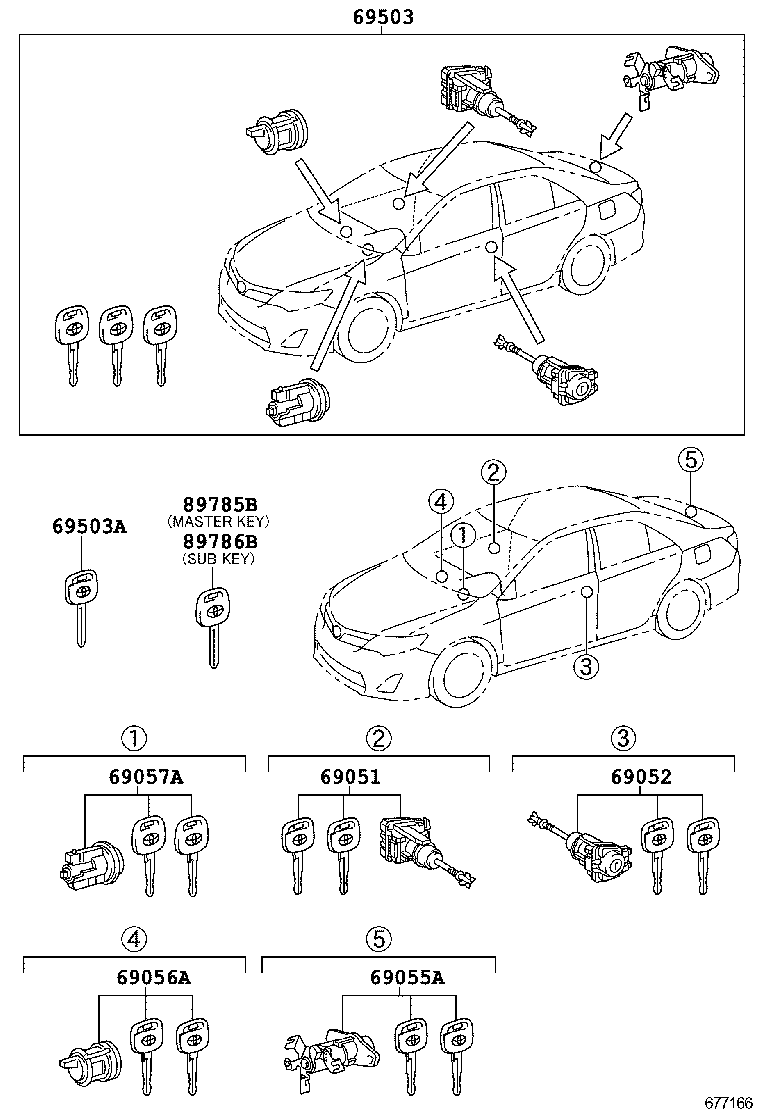 69005-06532 CYLINDER SET, LOCK product image