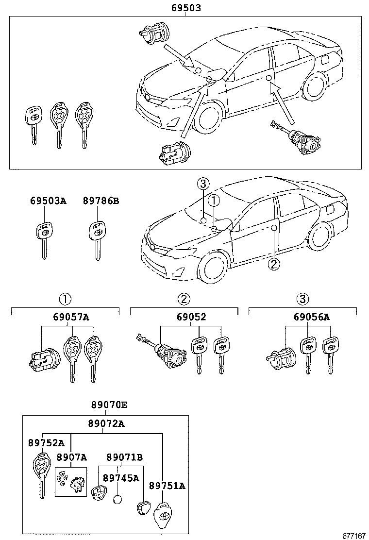69005-06532 CYLINDER SET, LOCK product image