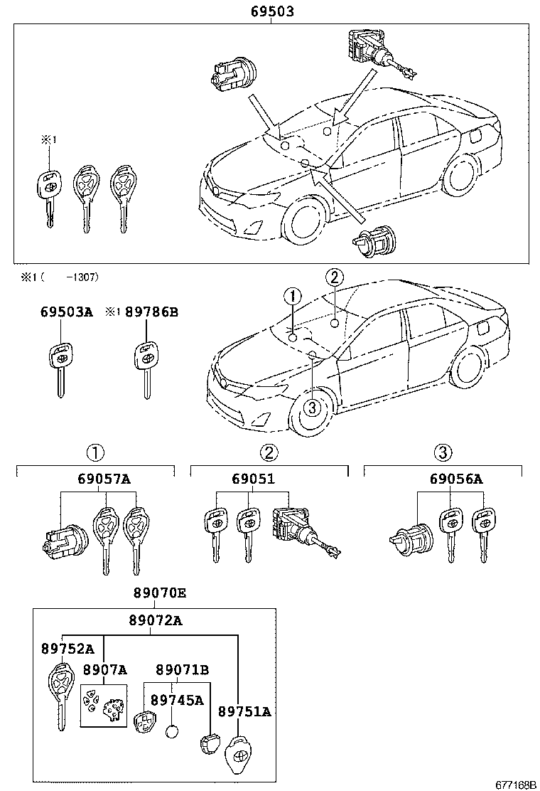 69005-06532 CYLINDER SET, LOCK product image