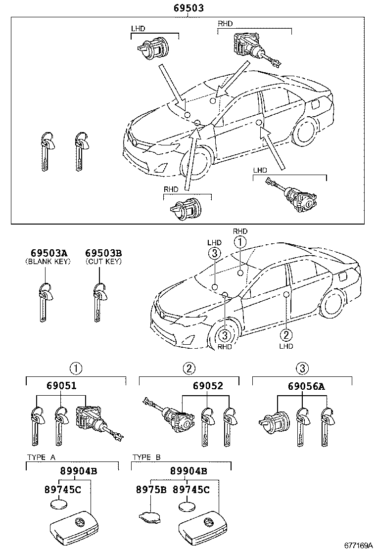 69005-06532 CYLINDER SET, LOCK product image