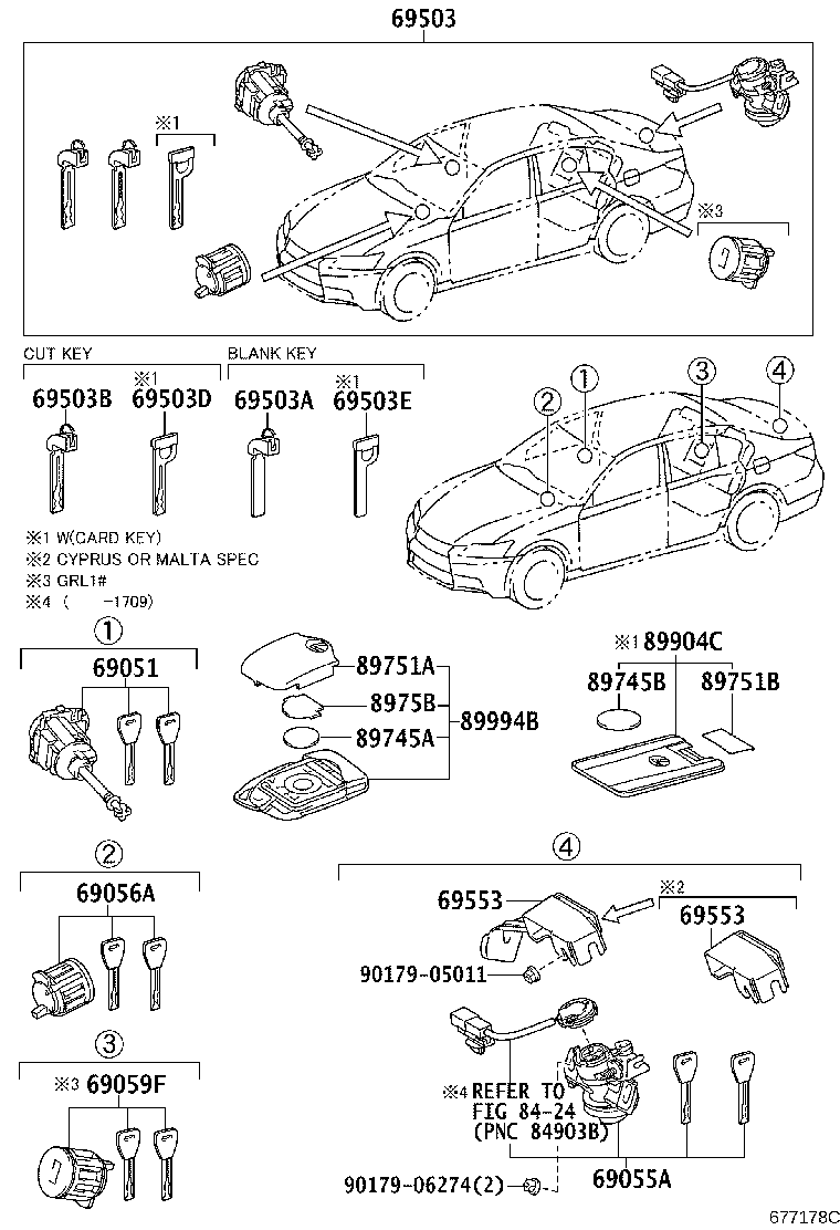 69005-30D30 CYLINDER SET, LOCK product image