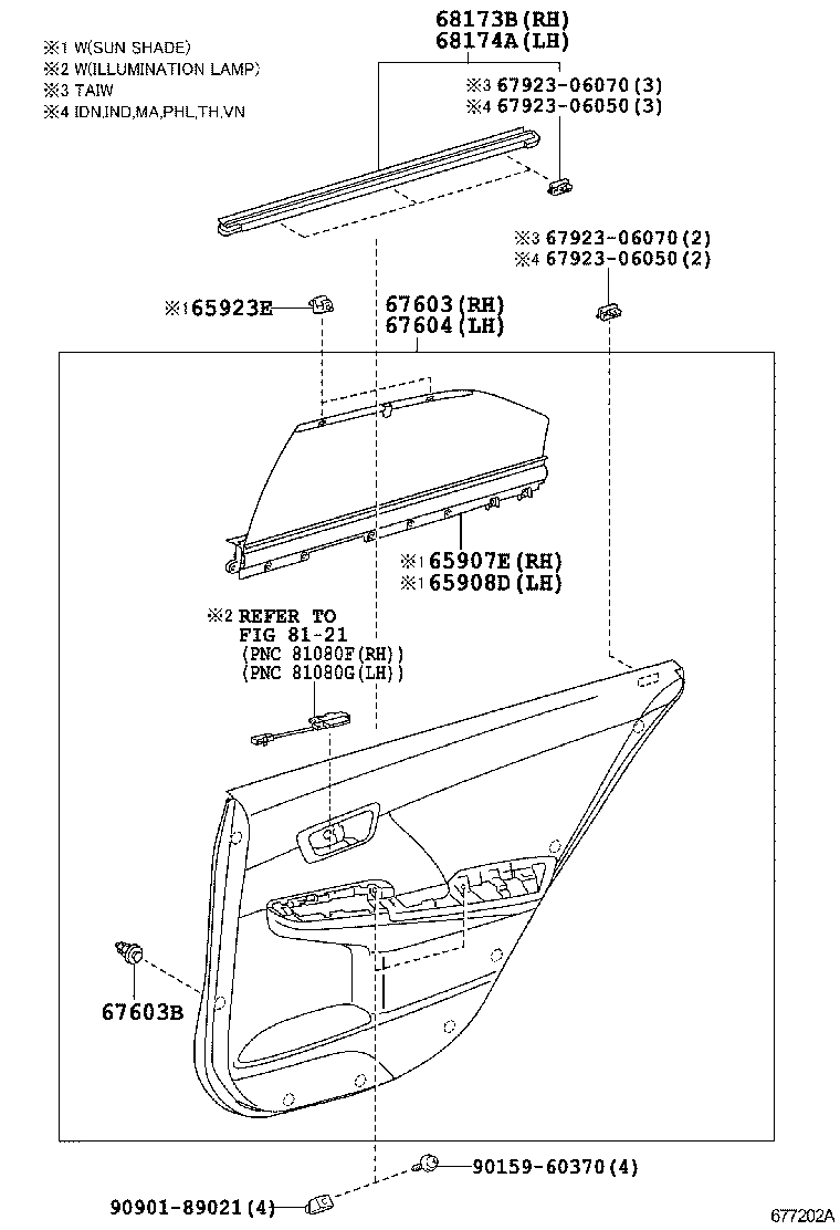 67004-06210 PANEL SUB-ASSY, REAR DOOR, LH product image