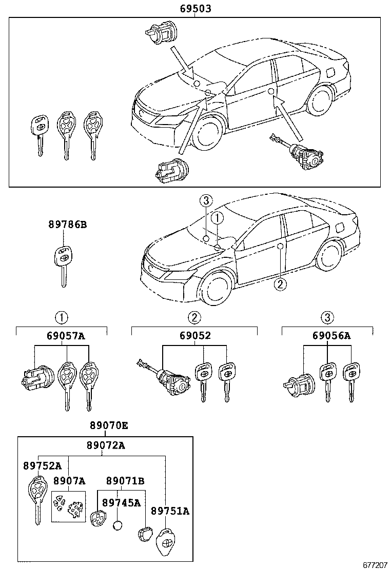 69005-06471 CYLINDER SET, LOCK product image