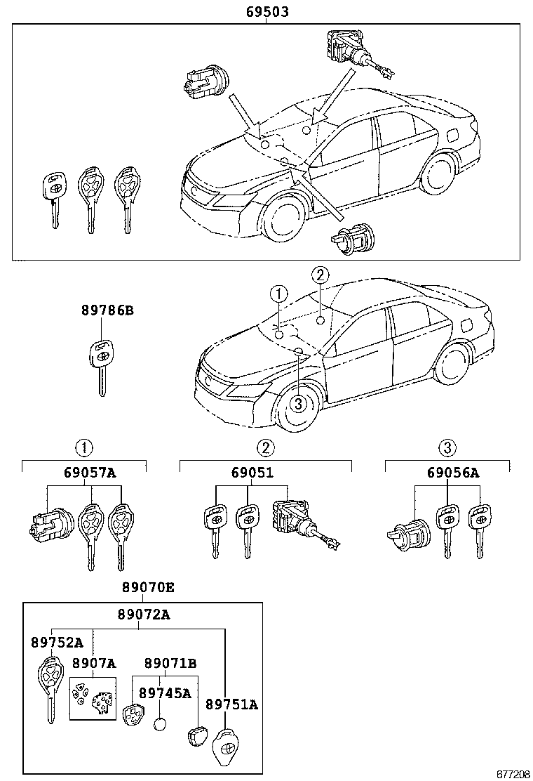 69005-06471 CYLINDER SET, LOCK product image