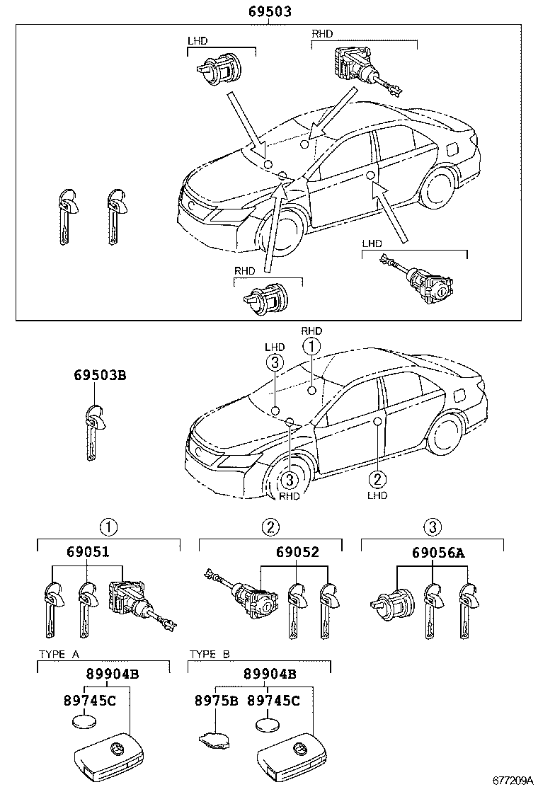 69005-06471 CYLINDER SET, LOCK product image