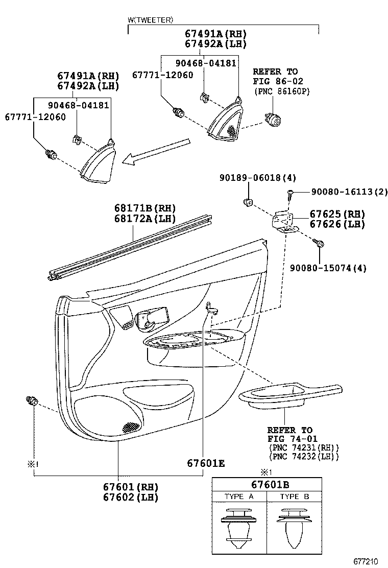 67002-02420 PANEL SUB-ASSY, FRONT DOOR, LH product image
