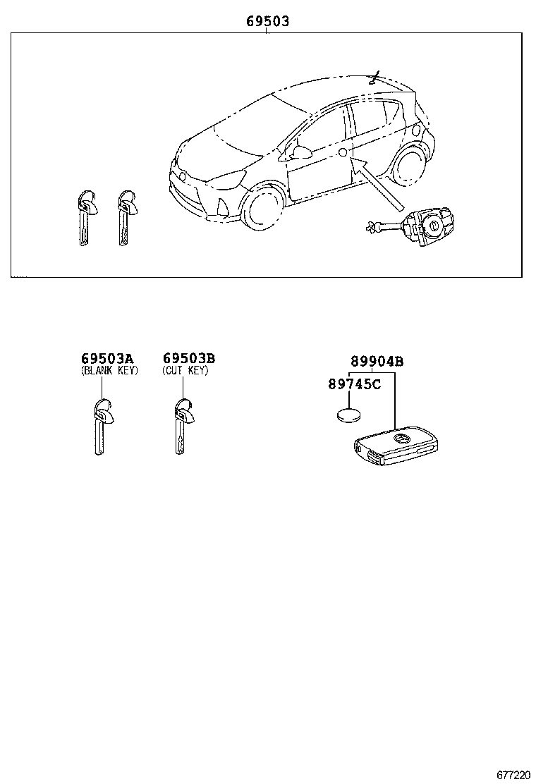 69005-52N60 CYLINDER SET, LOCK product image