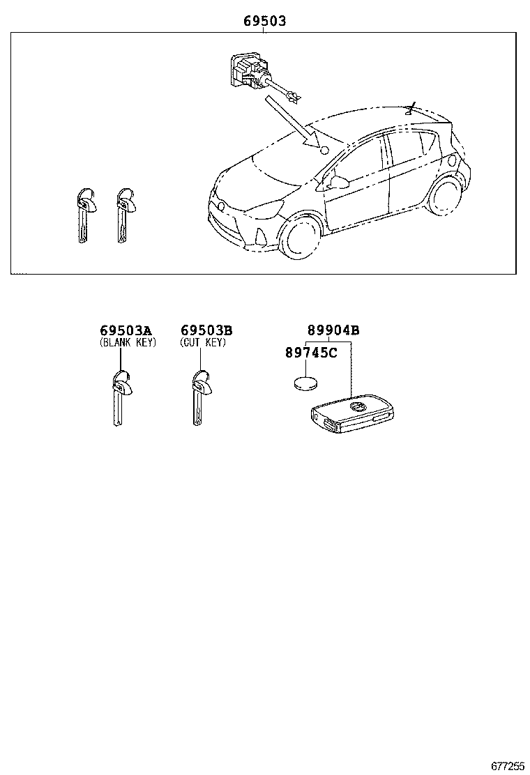 69005-52N60 CYLINDER SET, LOCK product image