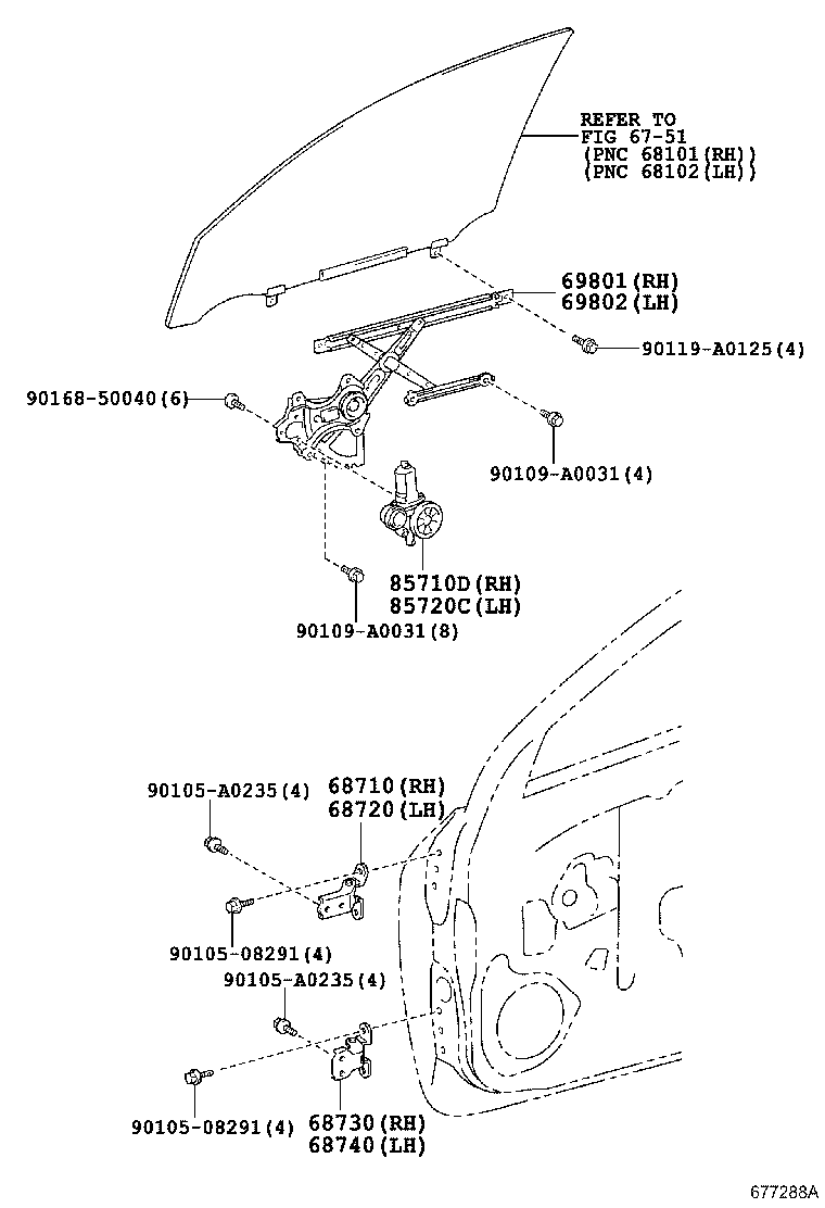 Toyota 85720-0R020 MOTOR ASSY, POWER WINDOW REGULATOR, LH