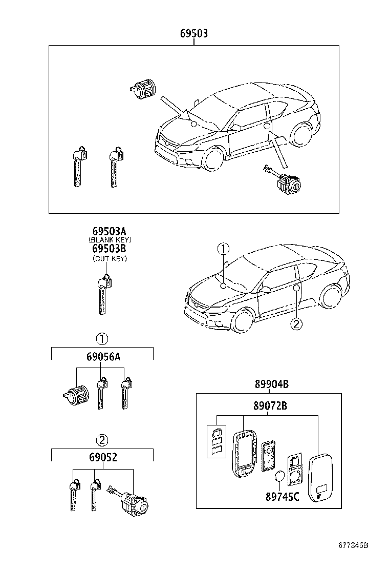 69005-21250 CYLINDER SET, LOCK product image