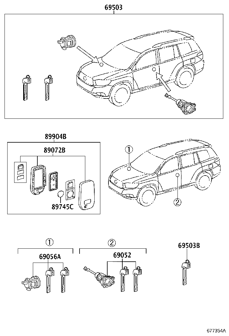 69005-0E040 CYLINDER SET, LOCK product image