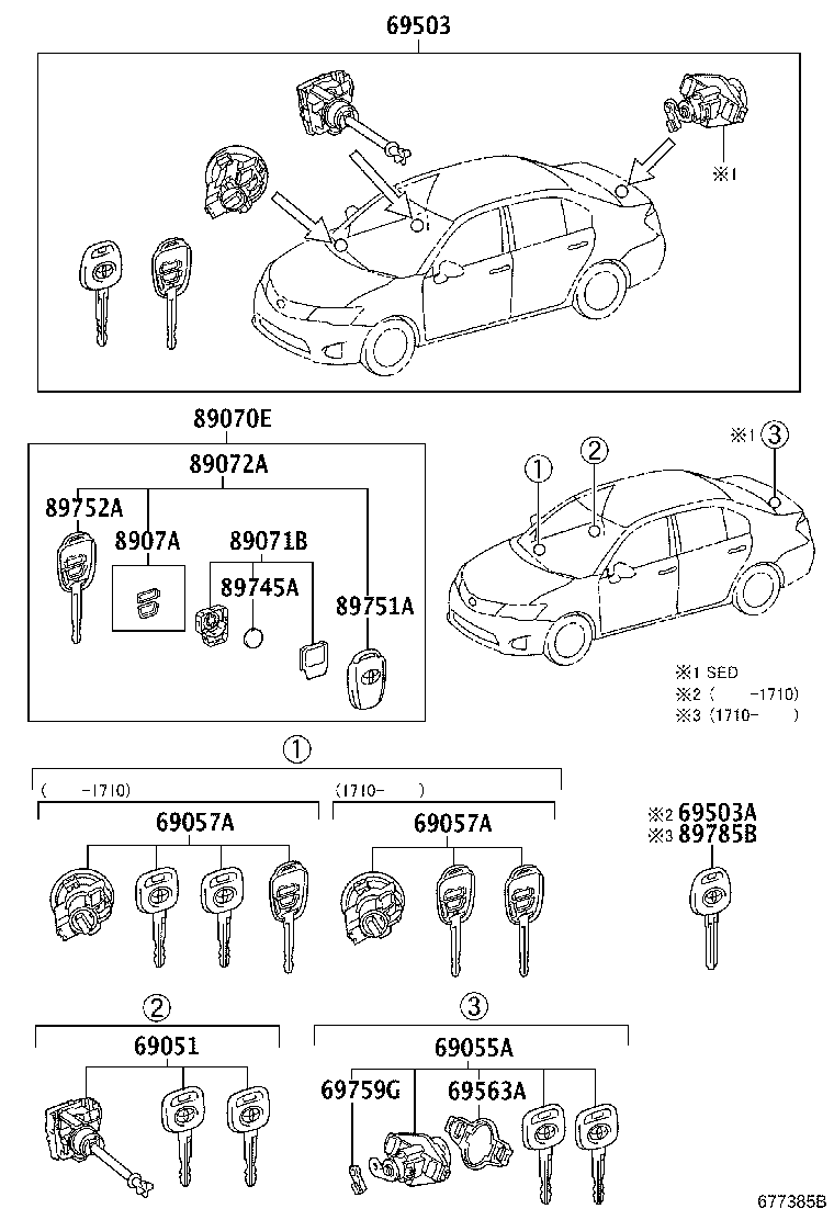 69005-12K30 CYLINDER SET, LOCK product image