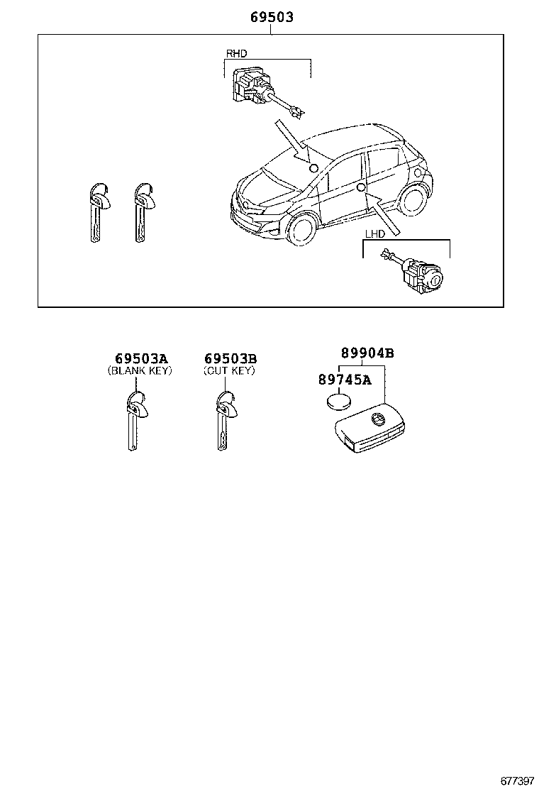 69005-0D480 CYLINDER SET, LOCK product image
