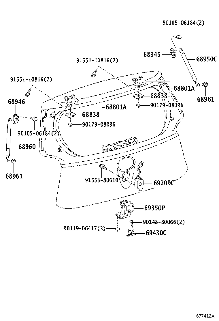 Toyota 68838-74020 PAD, BACK DOOR HINGE, NO.1