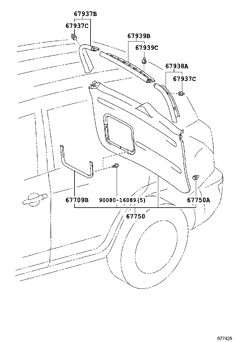 75573-0R010 MOULDING, BACK WINDOW, OUTSIDE product image